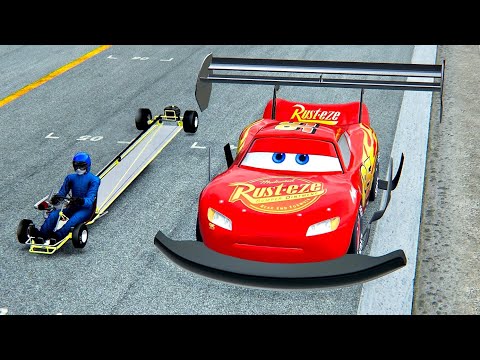 Lightning McQueen GTR vs Go-KART Dragster - Drag Race