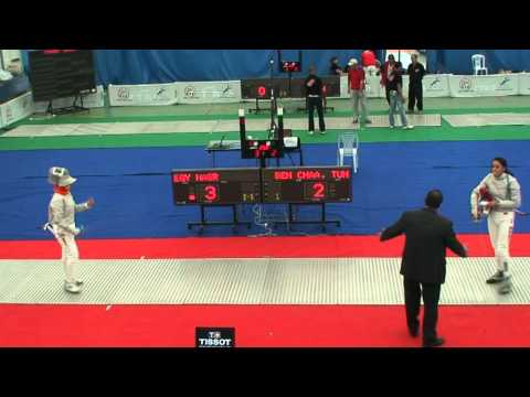 20102509 ws zoneIndividual Tunis quarter finals red NASR Sara EGY 15 vs BEN CHAABANE Amira TUN 7 sd No