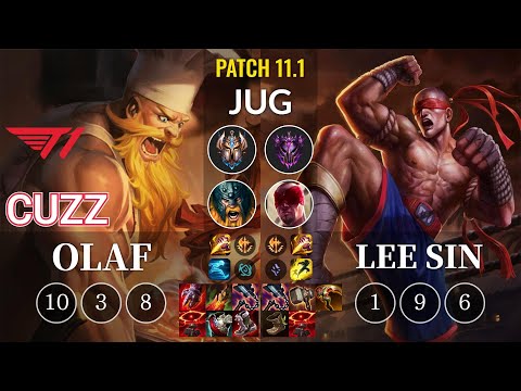 T1 Cuzz Olaf vs Lee Sin Jungle - KR Patch 11.1