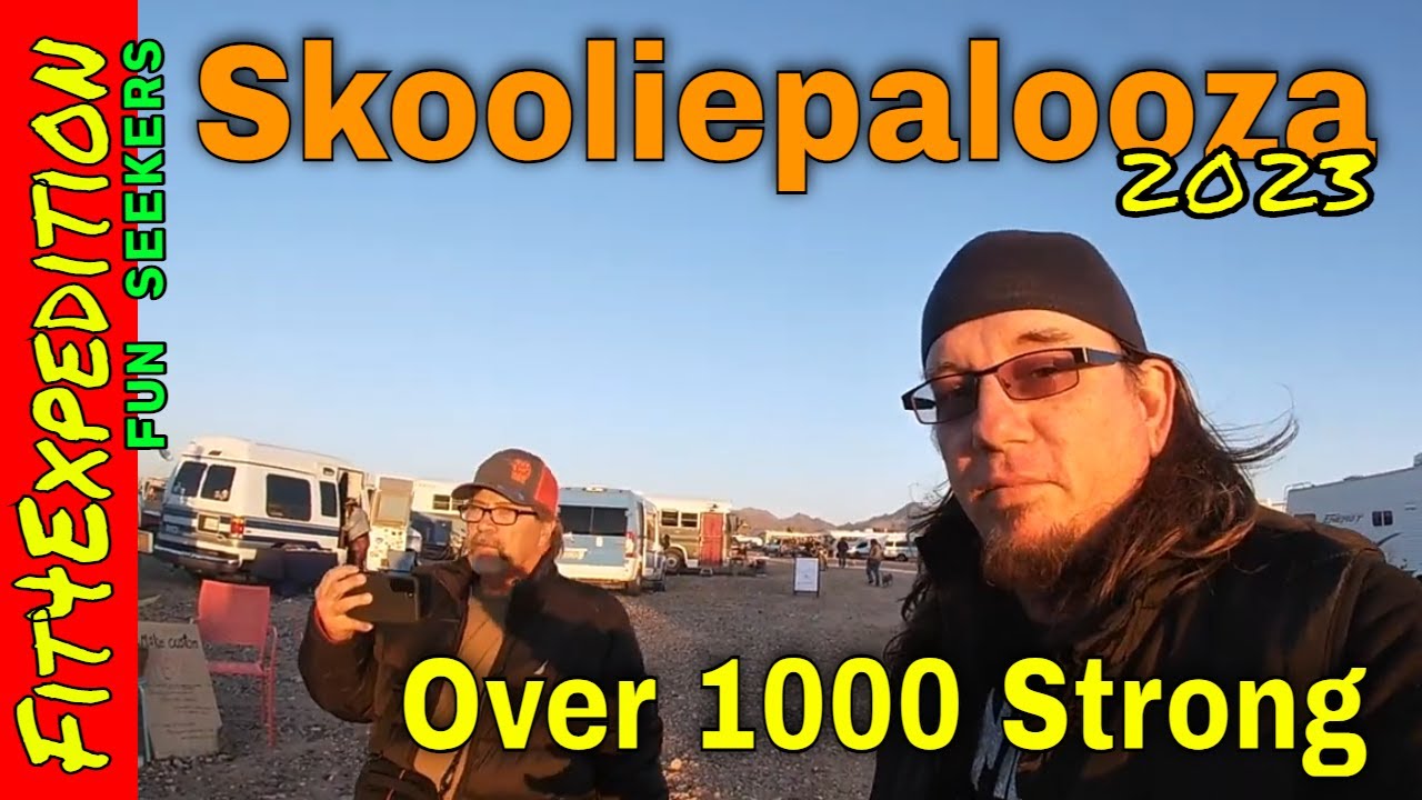 SKOOLIEPALOOZA 2023 | 1000 strong #BOONDOCKING #skoolie #Meetup #dogs | Road Trip Arizona