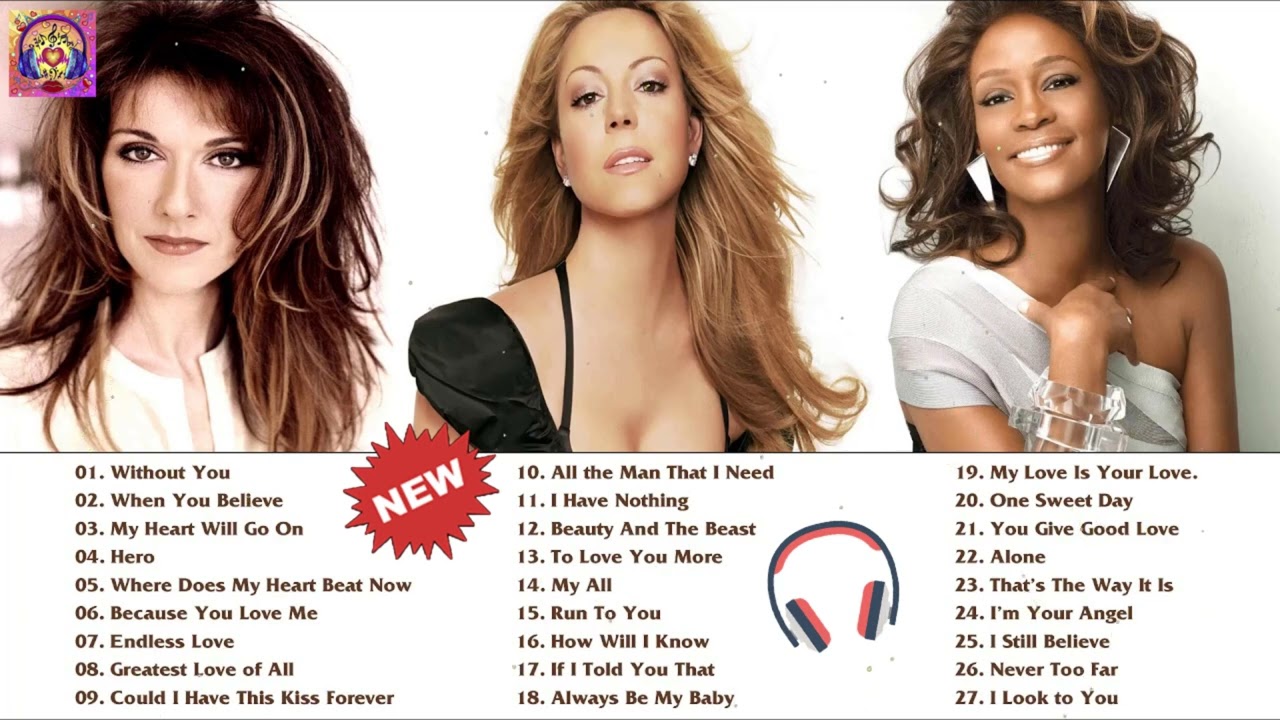 Celine Dion, Whitney Houston, Mariah Carey, Greatest Hits playlist - Best Songs of World Divas 2023