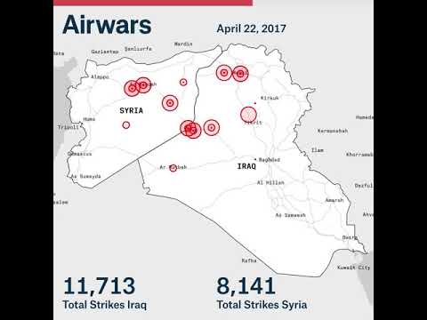 Airwars Map of US-led Coalition Strikes against ISIS in Iraq and Syria 2014-2018