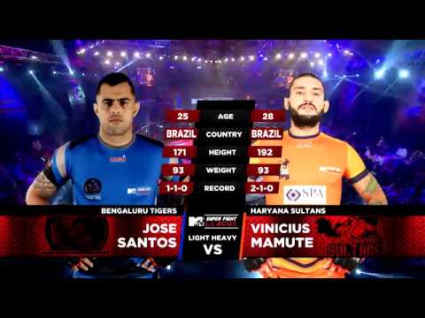 Bengaluru Tigers Vs Haryana Sultans | MTV Super Fight League | Jose Santos Vs Vinicius Mamute | SFL