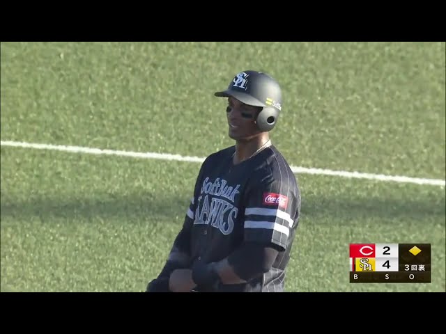 【ファーム】ホークス・グラシアル 復帰後2試合連続となるタイムリー!! 2020/8/15 H-C(ファーム)