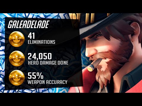 Gale Hitscan Main - McCree (Cole Cassidy)! 41 elims! [ Overwatch Season 30 Top 500 ]