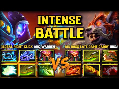 INTENSE CARRY BATTLE | GLOBAL RIGHT CLICK ARC WARDEN VS. BIG BOSS LATE GAME CARRY URSA 7.39d DOTA 2