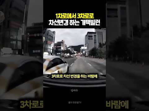 자기 맘대로 차선변경을 하는 개택 #블랙박스 #한문철tv #교통사고