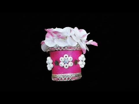 How to make a beautiful and easy Flower Vase using ice-cream cup  #craft  #💖 𝐒𝐚𝐟𝐰𝐚𝐧𝐚 & 𝐒𝐚𝐟𝐢𝐚 💖