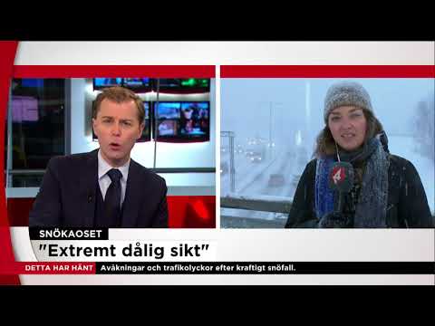 "Extremt dålig sikt" – TV4Nyheterna rapporterar från E4 - Nyheterna (TV4)