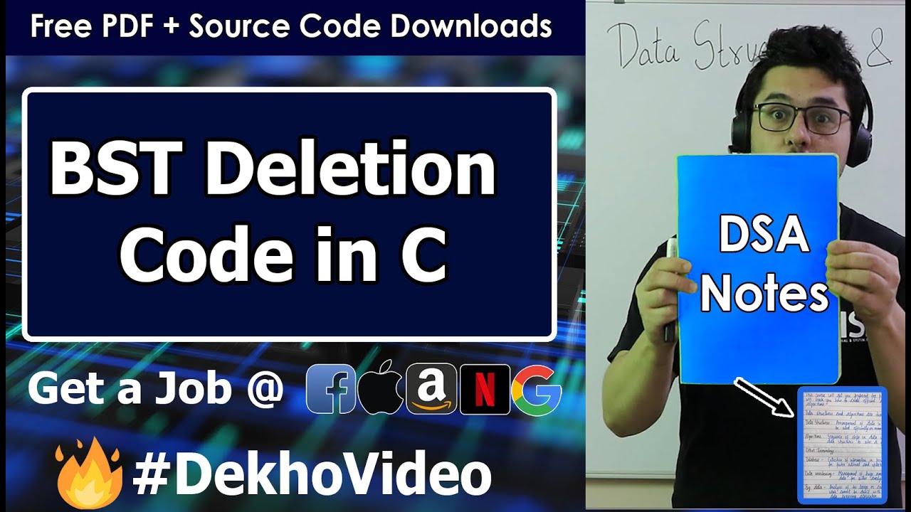 Video thumbnail for C Code For Deletion in a Binary Search Tree