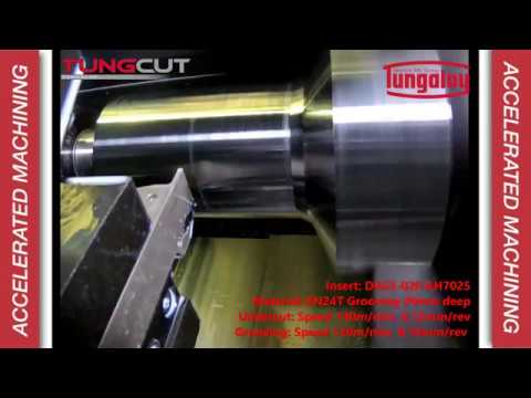 TungCut DGS insert grooving, chamfering & side turning EN24T