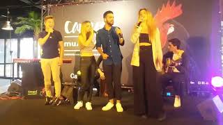 Raoul, Agoney, Nerea y Mimi cantan &#39;Camina&#39; en la presentación del Carrefest 2018 en Madrid 7-6-18