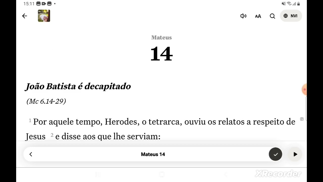 Novo testamento em 90 dias - dia 5 (Mateus 13-14)