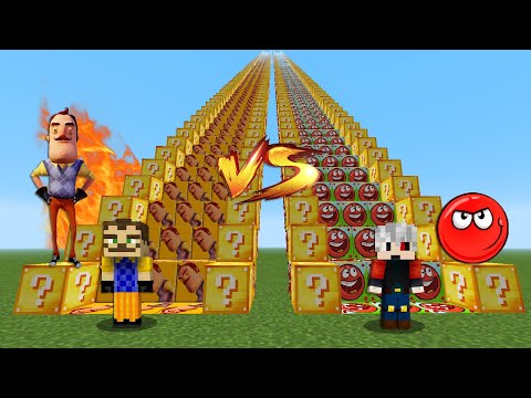 HELLO NEIGHBOR VS REDBALL MERDİVEN ŞANS BLOKLARI - Minecraft