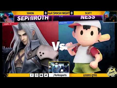 SSBU - 4o4 Smash Night 8 - MVG| ScAtt (Sephiroth) vs TM4| Simon (Ness) - Losers Quarter-Final