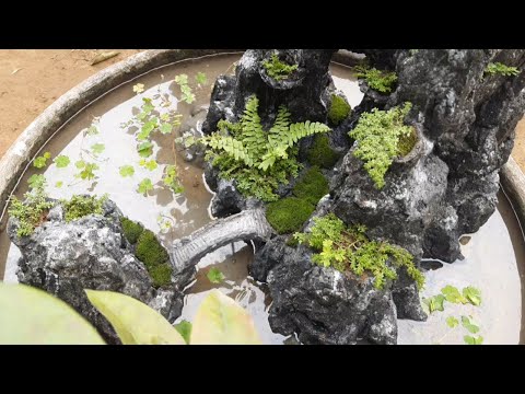 Diy Garden Ideas - Making Miniature Landscape ft Pond Fish From Sand and Cement ! #5