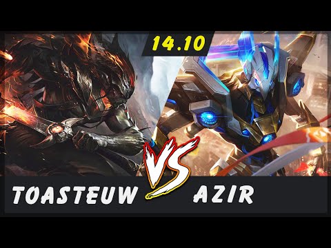 ToastEUW - Yasuo vs Azir MID Patch 14.10 - Grandmaster Yasuo Gameplay