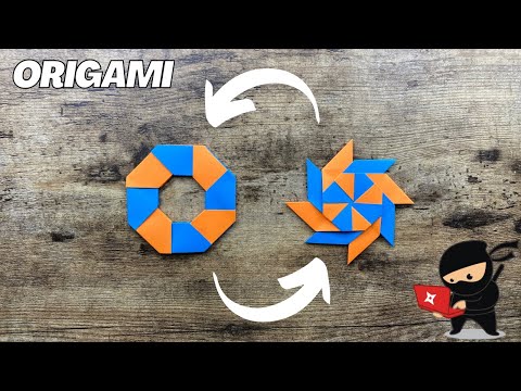 ORIGAMI TRANSFORMING NINJA STAR SHURIKEN PAPER WEAPON TUTORIAL ORIGAMI WORLD PAPER NINJA WEAPON ART