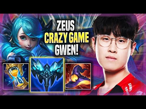 ZEUS CRAZY GAME WITH GWEN! - T1 Zeus Plays Gwen TOP vs Quinn! | Season 2022