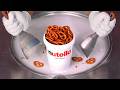 ASMR NUTELLA Ice Cream Rolls Oddly Satisfying Visual Triggers Crunch Liquid Spreading Sounds
