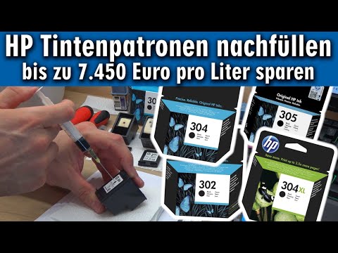 HP Tintenpatronen nachfüllen und Geld sparen 💲💲 301 302 304 XL und andere