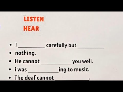 Hear vs Listen | #2 | English Grammar Exercise