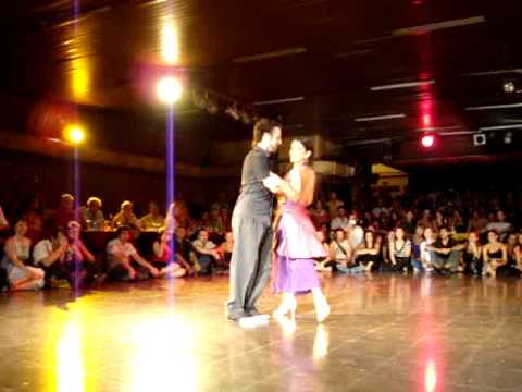  Dana Frigoli  and  Pablo Villarraza  are  dancing  to  the  milonga  "  La Milonga Que Faltaba  "