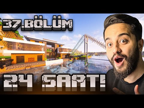 EKİPTEN GİZLİCE 24 SAAT'DE KENDİME YALI EVİ YAPTIM! ÇOK ŞAŞIRDILAR! Minecraft 37. Bölüm