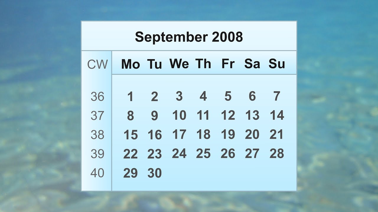 September 2008 Calendar