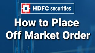 How to Place Off Market Order