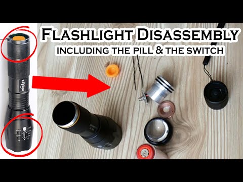 LED Flashlight Disassembly including the Pill & Tailcap Switch | Atomic Beam/Outlight/GearLight