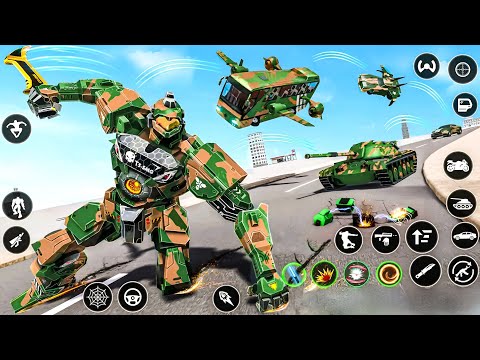 Army Tank Bus Car Jet Transformation Robot Game 2025 | Army Robot Tank - Android Gameplay