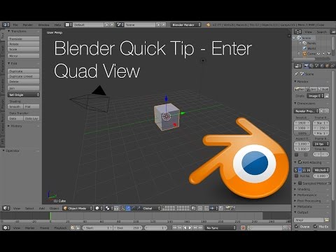 Blender Quick Tip - Enter Quad View in Blender, See 4 Angles