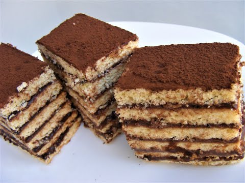 Sheet cake with sour cream and chocolate cream