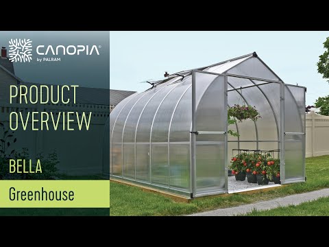 Växthus Canopia by Palram Bella Aluminiumram med UV-Skyddad Polykarbonat & Ventilationsfönster, 8,9 m²