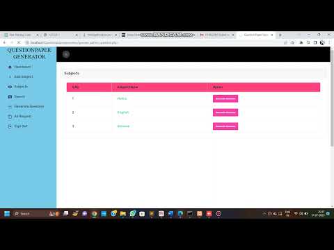 Question Paper Generator layout in PHP Application Projects