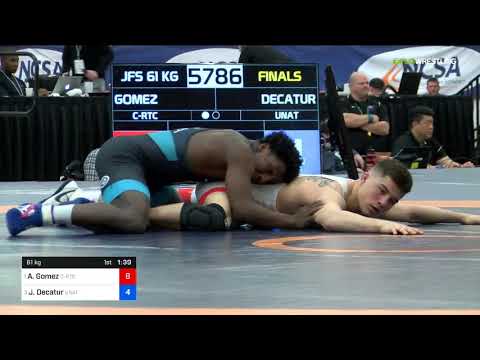 2018 Marine Corps US Open/UWW Junior Freestyle 61 Finals - Austin Gomez (C-RTC) Vs. Jordan Decatur