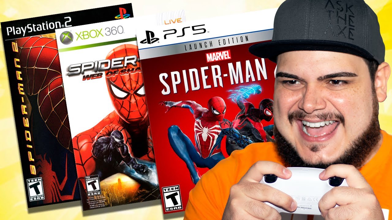 Jogando TODOS os jogos do HOMEM-ARANHA de mundo aberto!