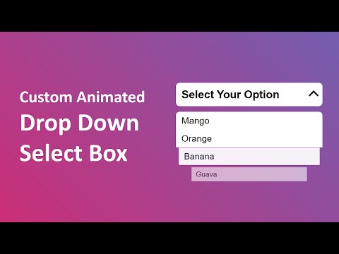 Custom Animated Select Menu Using Html Css Javascript
