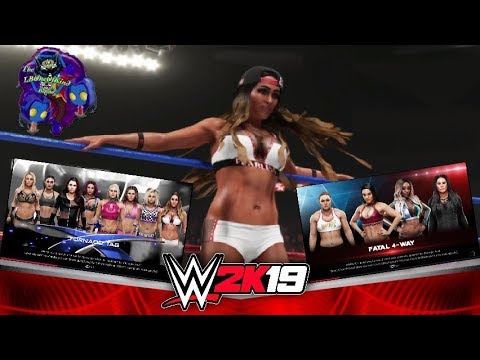 4 Way Tag Elimination & Zelina Vega vs Alicia Fox vs Ronda vs Tamina | WWE2K19