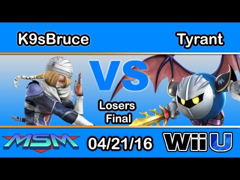 MSM 42: K9sBruce (Sheik) Vs. NME | Tyrant (Metaknight) Losers Final - Smash Wii U