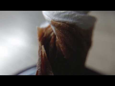 Líquido sendo absorvido, visto bem de perto