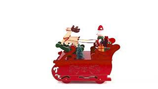 Animated Giant Santa’s Sleigh With Reindeers Musical Holiday Keepsake
