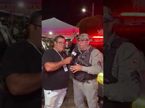 Sargento Ronildo falando sobre a segurança da calvagada de São Bento Do Trairi Rn