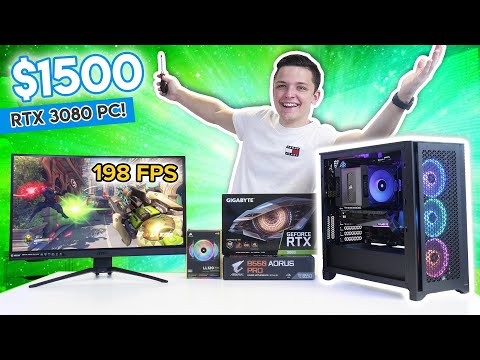 RTX 3080 $1500 Gaming PC Build! [10+ Games TESTED! ft. Ryzen 7 & Corsair 4000D Airflow!]