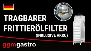 Filtre à huile de friture portable sur batterie – 50 litres/minute – pour friteuses jusqu’à 20 litres