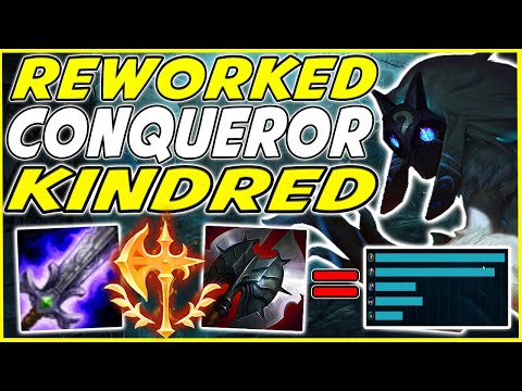 REWORKED CONQUEROR KINDRED IS OP! SEASON 10 CONQUEROR HEALING IS INSANELY GOOD! -League Of Legends