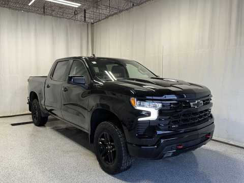 2024 Chevrolet Silverado 1500 Crew Cab Short Box 4-Wheel Drive LT Trail Boss in Black for sale at Park Mazda in Sherwood Park, AB