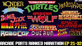 Arcade Ports Ranked Marathon (Episodes 21-32) Time Stamps #outrun #robocop #streetfighter1 