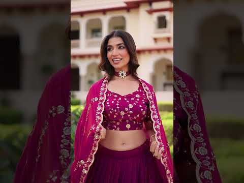 Rani Pink Fendi Silk Bridal Lehenga Set with Sequins Multithread Embroidery & Lace Dupatta – Full-Stitched Designer Wear